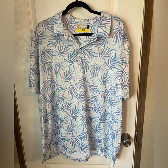 Nicklaus Eco Choice Tropical Palm Print Men's Shirt‎ Size XL - Picture 1 of 4